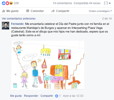 ejemplo comentario sorteo dia del padre